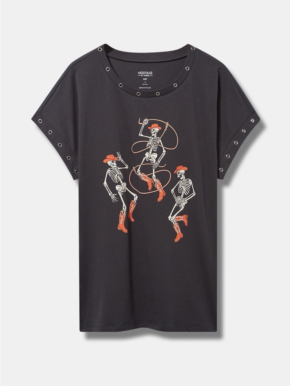 Torrid Heritage Cowboy Skeletons Embellished Tee Size 3/US 3X